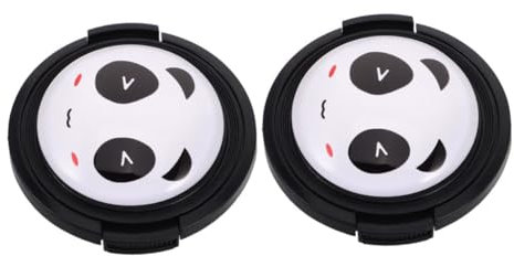 POPETPOP 2stücke Teiliges Linsenschutz Mit Süßem Panda Muster Schraubenloser Verstellbarer Objektivdeckel Mit Beidseitigem Textur-Pinch-Design Robustes Staub Kratzfestes Kameraschutzzubehör