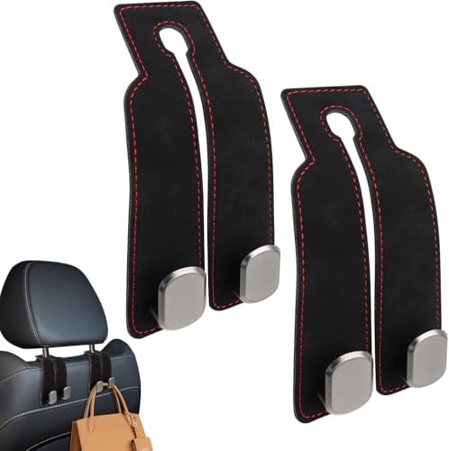 WANGAIDCE 4 Pack Car Seat Headrest Hook for Tesla Tesla Model 3 Model Y/S/X, Car Purse Hook for All Vehicle Car Handbag Clothes Coats Grocery Bags