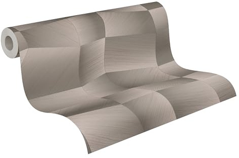 A.S. Création Rattan-Vliestapete – Beige, Creme, Metallic – 10,05 x 0,53 m | Natürliches Rattan-Motiv als natürlicher Blickfang – schimmernde Motivtapete, einfach zu verkleben & spurlos abziehbar