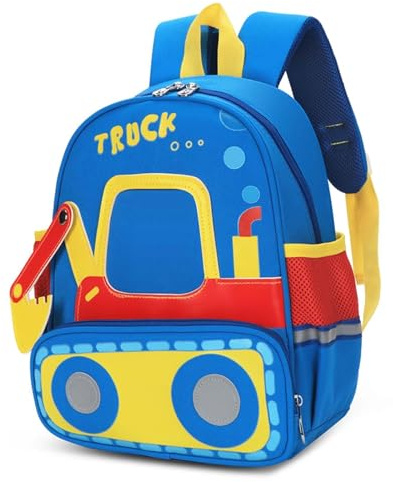 PROTAURI Kindergartenrucksack Jungen mit Brustgurt, Rucksack Kinder mit Reflektierend Wasserabweisend, Kita Rucksack Vorschulrucksack Leicht für 2-6 Jahre, 10.4L, Himmelblau