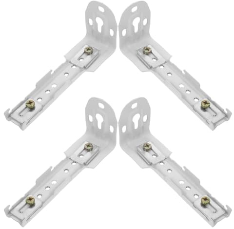 Toyvian Support Double Tringle Rideaux Mural À Double Piste Lot De 4 Supports pour Rails De Rideaux avec Vis Et Tubes D’Extension Fixation Latérale pour 2 Couches De Installation Facile