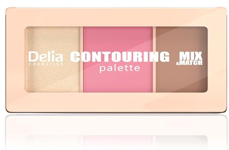 Delia Cosmetics - Mix & Match - Cold Touch Palette Contouring Viso – Bronzer, Blush e Illuminante 3in1, Toni Freddi, Pigmentazione Modulabile, Formula Setosa, 9 g
