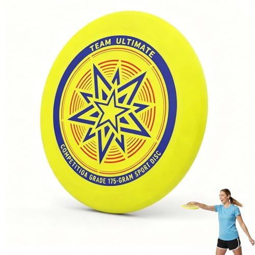 Ajxwde Frisbee 175g, Ultimate Flying, Profi Wurfscheibe, Flying Ring, Sport Frisbee mit Stabiler Flugbahn über 100 m, Ultimate Profi Disc für Kinder Erwachsene