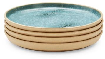 Portmeirion x Minerals 4-Piece Jade Side Plate Set (20cm) – Green Reactive Glaze Stoneware Plates for Starters, Desserts and Modern Everyday Tableware