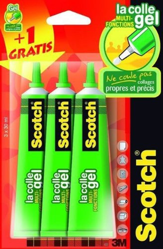 Scotch 3345CP33 Pack de 3 Tubes de colle gel universelle