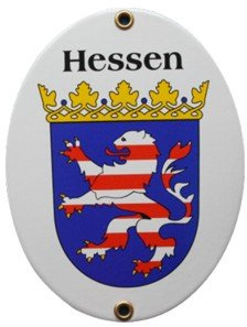 Hessen Emaille Schild Hessen 11,5 x 15 cm Emailschild Oval.