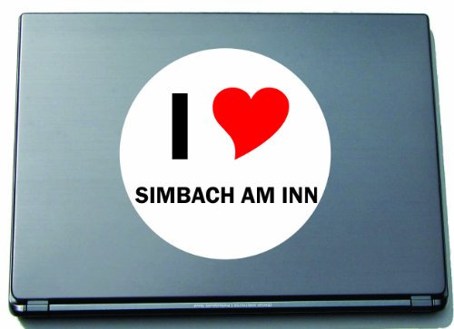 I Love Aufkleber - 210 mm mit Stadtname SIMBACH AM INN - Decal - Sticker - Laptop - Notebook - Laptopaufkleber - E-Reader - JDM - Die Cut - OEM - Sticker - JDM - Die Cut - OEM
