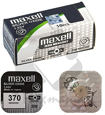 10 x Knopfzellen Batterie Original Maxell 370 SR920 W SR69 1,55 V Batterie Oxido Silber