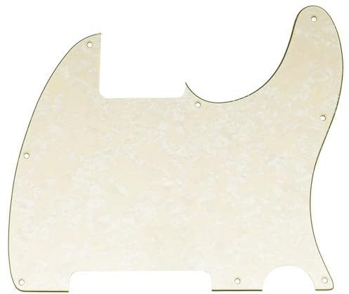 Musiclily 8 Löcher Schlagbrett Pickguard für Fender USA/Mexican Telecaster Esquire E-Gitarre,4 lagig Parchment Pearl