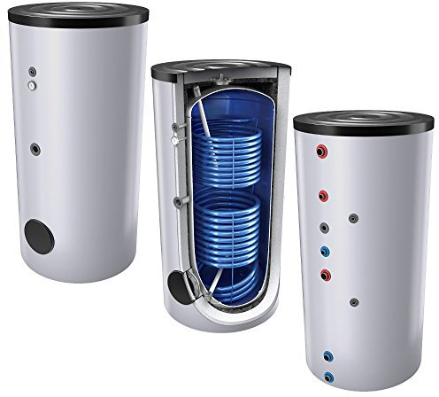 800 Liter emaillierter Solarspeicher/Warmwasserspeicher/Trinkwasserspeicher, mit 2 Wärmetauschern, inkl. Isolierung, Magnesiumanoden und Thermometer