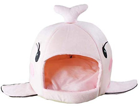 JEELINBORE Weiche Hai Schlafsack Haustierbett Gemütlich Hundehöhle Katzenhaus (Rosa #1, S: 42 * 42 * 42cm)