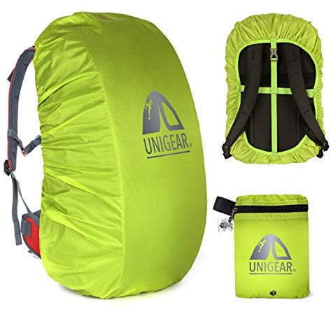 Unigear Regenschutz-Rucksack, 10 – 90 l, wasserdicht, staubdicht, Abriebfest, langlebig, für Camping, Wandern, Reisen, Radfahren (Grün, L)