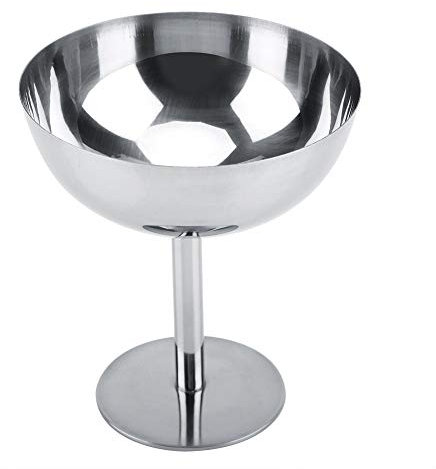 Aigend Stainless Steel Ice Cream Cup Multipurpose Dessert Container Sundae Bowls for Salad Fruit Pudding(Tall)