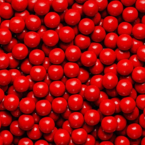 simply topps 10mm Edible Chocolate Balls Cake or Cupcake Decoration Sprinkles (Red, 30g)