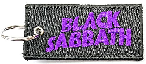 Black Sabbath Schlüsselring Keychain Patch Wavy Band Logo Nue offiziell