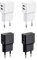 Wicked Chili 4X Double Chargeur USB 12W / 2400mA Pro Series Alimentation Universelle adaptée pour téléphone Portable, Batterie Externe et Enceinte Bluetooth (90°, Double Sortie USB) Noir/Blanc