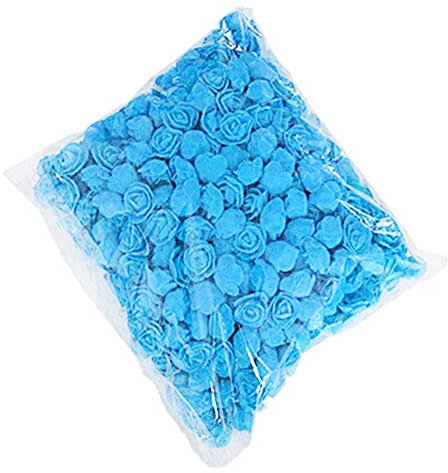 DIY Rose Head, 500 Pcs PE Mousse Rose Tête Fleur Artificielle pour DIY Ours Poupée De Mariage Maison Décor lac Bleu 500 pièces