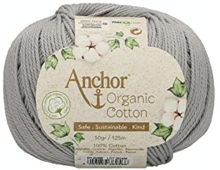 Anchor Organic Cotton, 50G, Stärke: 4, Aufmachung: 125M stormy cloud Häkelgarne