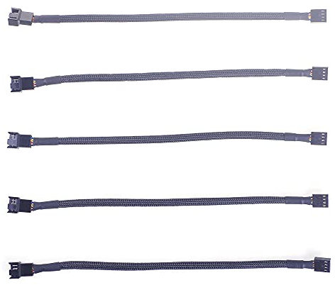ANGEEK Cavo di prolunga per ventola con connettore PWM a 4 pin, 27 cm, per chassis del computer, scheda madre, cavo di prolunga di alimentazione a 4 pin (5 pezzi)