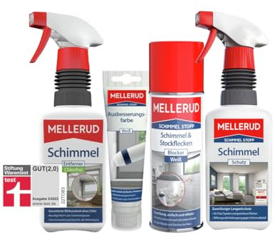 MELLERUD Schimmelset Wohnzimmer | Schimmelbekämpfung und Schutz für empfindliche Wohnräume | Set mit 4 Produkten