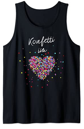 Konfetti im Herzen Fasching Karneval Konfetti Kostüm Outfit Tank Top