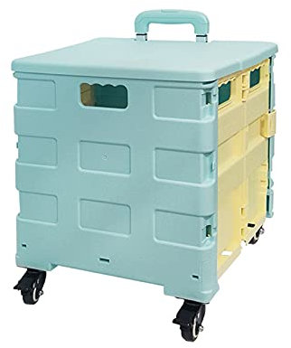 LWZ Chariot Pliable Universel à Quatre Roues Chariot à provisions de supermarché Chariot à Chariot portatif de décrochage,2