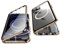 Jonwelsy Hülle für iPhone 12, 360 Grad Beidseitig Schutz Kompatibel mit Magsafe Magnetische Adsorption Metallrahmen Case Vorne Glas Hinten Frosted PC Cover Handyhülle für iPhone 12 6.1 (Gold)
