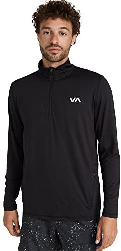 RVCA Herren Sport Vent Long Sleeve Half Zip, schwarz, Groß