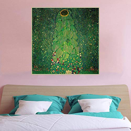 《Die Sonnenblume, 1907 von Gustav Klimt Leinwand Kunst Malerei Berühmte Kunstwerk Poster Bild Wand Home Interior Dekoration 80x80cm (31x31in) Ungerahmt
