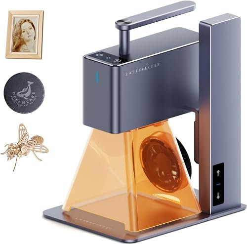 LaserPecker LP2 Incisore Laser 5W Mini Macchina per Incisione Laser a Diodo Blu Portatile 450nm con Copertura Protettiva per Carta, Legno, Pelle, Acrilico, Pietra, Metallo, Vetro Scuro - Base