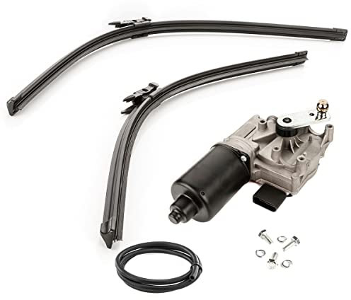 LST Wischermotor Front Scheibenwischer Motor Wischblatt Wischerblätter 600mm / 650mm Schlauch vorne kompatibel mit Audi Q7 4L