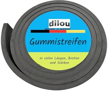 Gummistreifen 8mm dick, 4-20cm breit/wählbar 1m bis 10m Länge Vollgummi Hartgummi Gummibodenbelag (1m, 4cm(40mm) x8mm)
