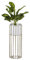 HowHomely Moderne Blumenständer Metall 55 cm Hoch mit Weiß Blumentopf Rund 19 cm Ø auf Robuste Gold Ständer - Pflanzenständer zur Dekoration Innenräumen