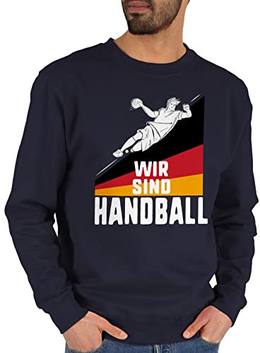 Sweater Pullover Sweatshirt Herren Damen - Handball EM 2024 Trikot Ersatz - Wir sind Handball! Deutschland - XL - Dunkelblau - handballer geschenke beachhandball handball, fan 2022 handball+sprüche