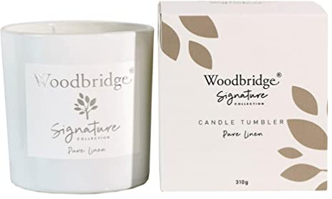 Aroma Accessories Woodbridge Pure Linen 2 Wick Boxed Tumbler Candle