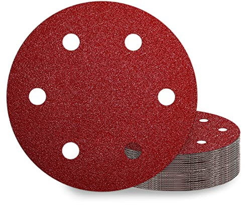 KONGMING Dischi Abrasivi 225 mm 25 pezzi 6 Fori Grana P40 Carta Vetrata per levigatrice per muro