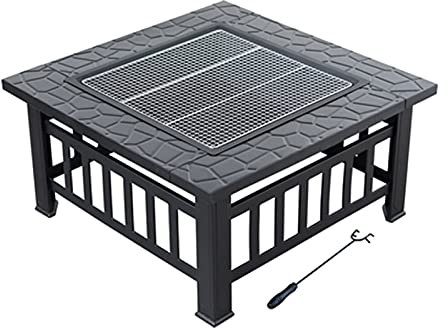 ZAANU Feuerstelle, Feuerstelle für den Garten, Feuerstelle für die Hofdekoration, Holzfeuerstelle für den Außenbereich, Grill-Feuerstellentisch