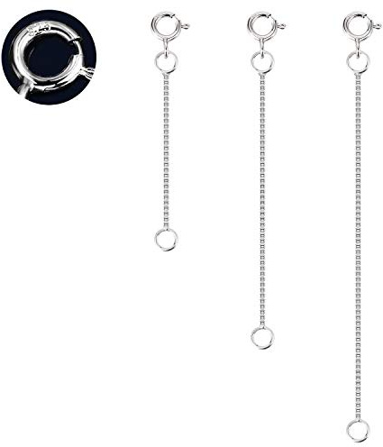 Kettenverlängerung 925 Sterling Silber Gold Verlängerung Halsketten Damen | LANCHARMED 925 Sterling Silber Gold Kettenverlängerung 3 Stück Verlängerung Halskette Verlängerungskette Schmuckherstellung