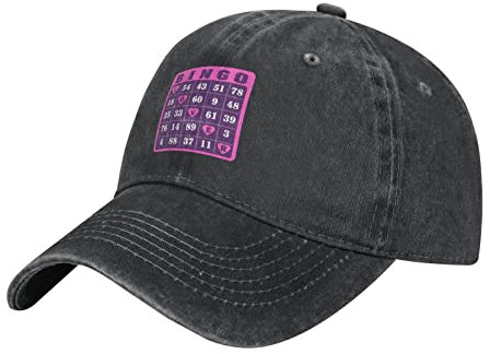 Lsjuee Lover Bingo Baseballkappe, Trucker-Mütze aus gewaschener Baumwolle, Vintage-Papa-Hüte für Männer und Frauen, Schwarz