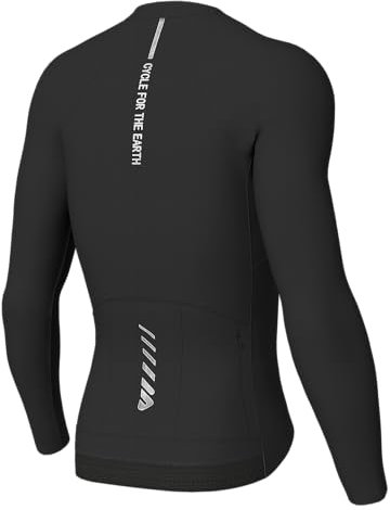 Wulibike Rennrad Trikot Herren Langarm,Langarm Fahrrad Shirt Fahrradbekleidung Mit 3+1 Rückentaschen UPF 50+ Durchgehendem Reißverschluss,Schwarz L