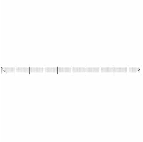 vidaXL Maschendrahtzaun, Gartenzaun Wildzaun mit PVC Beschichtung, Drahtzaun Begrenzungszaun für Außenbereich, Drahtgitter Maschendraht, Anthrazit Verzinkter Stahl