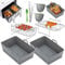 Lifemaison Silicone Air Fryer Liner, 8PCS Accessories, Reusable Silicone Pot for Tower Vortx T17100 Vizion Dual, Microwave Basket, Grey