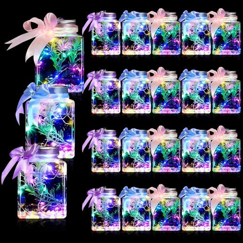 Domensi 20 Pcs 17oz LED Plastic Fish Bowls Ivy Bowls 3'' Glowing Vases Unbreakable Plastic Fish Tank Clear Shatterproof Fishbowl Aquarium for Carnival Game Accessory Home Party