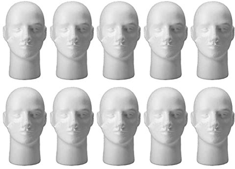 VENOAL 10 x weibliche Perückenhut, Modell, für Schaufensterpuppe, Styroporschaum