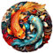 Blumuze Holzpuzzle Erwachsene 275Stück,Yin Yang Fisch Holz Puzzle, Holzpuzzle Einzigartige Tierform Puzzleteile, Puzzle aus Tierteilen,Puzzle Holz Erwachsene mit Geschenkbox aus Holz L-13.3 * 13.2in