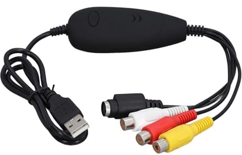 Videoaufnahmekarte USB 2.0, VHS DVD Maker Video-Sammelkarte, Unterstützt Helligkeit, Kontrast, Farbton, Sättigungskontrolle Hoch, für 10/7