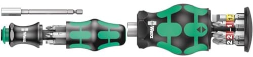 Wera 073240 Kraftform Kompakt 28 Screwdriver Bit Set,Multi-Colour,0.25 inches & Kraftform Kompakt Stubby Magazine 2, 6 Pieces, 05008874001