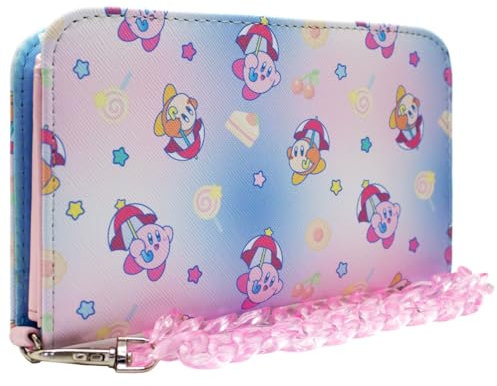 Pink Dream Kirby Sonnenschirm Waddle Dee Traumland Geldbörse/Geldbeutel Clutch Münzfach & Kartenhalter, Rosa