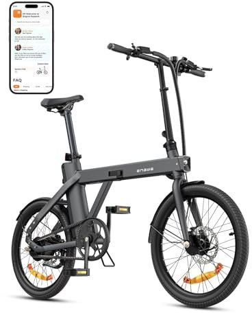 ENGWE E Bike mit APP-Ebike 36V 9.6Ah Akku bis zu 100km, E Bike Klapprad 250W Motor Max 25km/h, Elektrofahrrad 42Nm Drehmomentsensorik & Kohleriemen, E-Bike 3 Stufen-PAS Pendler für Stadt P20
