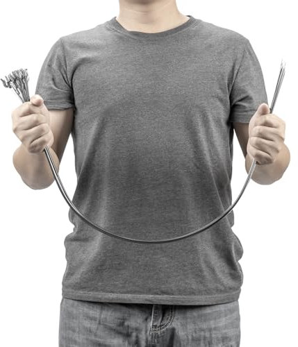 XINGO Kabelbinder aus Metall, robust, 101,6 cm, 304 Edelstahl, 185 kg Zugfestigkeit, Mehrzweck-Kabelbinder für Auspuffwickel, Außen- und Vordach usw., Weiß, 25 Stück